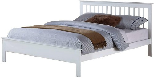 White wood bed - , frame.low
