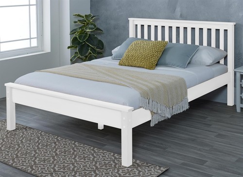 White wood bed frame bedstead - wood,