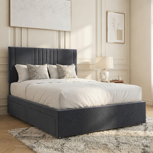 Plush divan base bed - bed, set