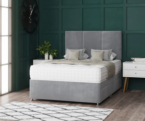 Grey divan bed set with - set, memory