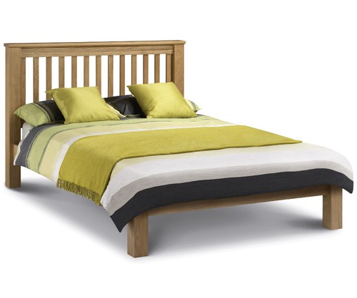 Oak wooden bed amsterdam low - bed,,