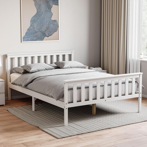 Luxury wooden bed frame high - wooden,